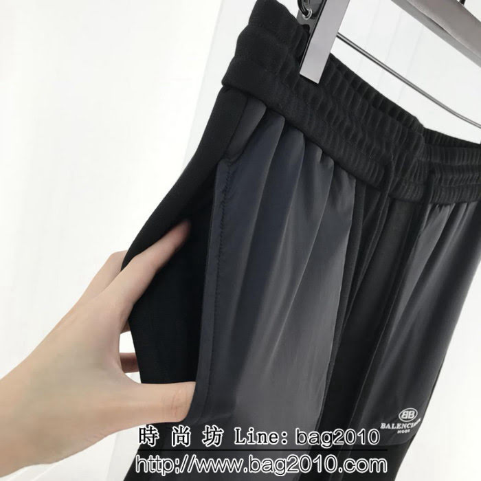 BALENCIAGA巴黎世家 18ss秋冬新款 字母小logo 尼龍拼接休閒褲 ydi1202